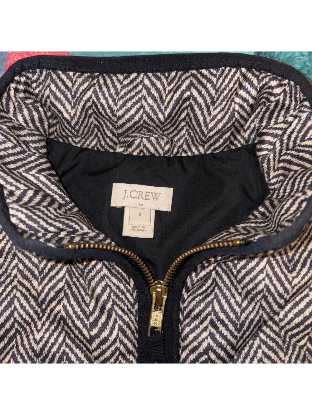 J.Crew $98 Women's S Quilted Herringbone Excursion Vest jacket Size Small